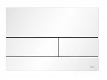 Металлическая панель смыва унитаза TECEsquare II для системы с двойным смывом, цвет белый матовый.