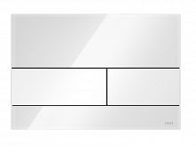 Стеклянная панель смыва унитаза TECEsquare для системы с двойным смывом, стекло белое, клавиши белые